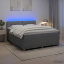 vidaXL Boxspring ágy matraccal Világosszürke 200 x 200 cm Szövet