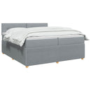 vidaXL Boxspring ágy matraccal Világosszürke 200 x 200 cm Szövet