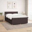 vidaXL Boxspring ágy matraccal Sötét Barna 200 x 200 cm Szövet