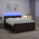 vidaXL Boxspring ágy matraccal Sötét Barna 200 x 200 cm Szövet