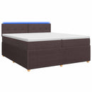 vidaXL Boxspring ágy matraccal Sötét Barna 200 x 200 cm Szövet