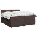 vidaXL Boxspring ágy matraccal Sötét Barna 200 x 200 cm Szövet