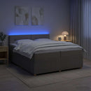 vidaXL Boxspring ágy matraccal Tópszínű 200 x 200 cm Szövet