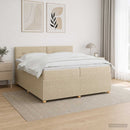 vidaXL Boxspring ágy matraccal Krémszínű 200 x 200 cm Szövet