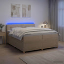 vidaXL Boxspring ágy matraccal Krémszínű 200 x 200 cm Szövet