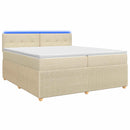 vidaXL Boxspring ágy matraccal Krémszínű 200 x 200 cm Szövet