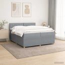 vidaXL Boxspring ágy matraccal Világosszürke 200 x 200 cm Szövet