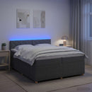 vidaXL Boxspring ágy matraccal Sötétszürke 200 x 200 cm Szövet