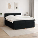 vidaXL Boxspring ágy matraccal fejtámlával Fekete 200 x 200 cm Szövet