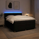 vidaXL Boxspring ágy matraccal fejtámlával Fekete 200 x 200 cm Szövet