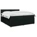 vidaXL Boxspring ágy matraccal fejtámlával Fekete 200 x 200 cm Szövet