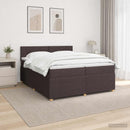 vidaXL Boxspring ágy matraccal Sötét Barna 200 x 200 cm Szövet