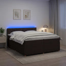 vidaXL Boxspring ágy matraccal Sötét Barna 200 x 200 cm Szövet