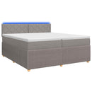 vidaXL Boxspring ágy matraccal Tópszínű 200 x 200 cm Szövet
