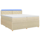 vidaXL Boxspring ágy matraccal Krémszínű 200 x 200 cm Szövet