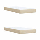 vidaXL Boxspring ágy matraccal Krémszínű 200 x 200 cm Szövet