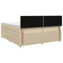 vidaXL Boxspring ágy matraccal Krémszínű 200 x 200 cm Szövet