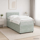 vidaXL Boxspring ágy matraccal és LED-del Világosszürke 90 x 190 cm