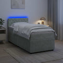 vidaXL Boxspring ágy matraccal Világosszürke 100 x 200 cm Bársony