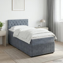 vidaXL Boxspring ágy matraccal és LED-del Sötétszürke 90 x 190 cm