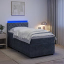 vidaXL Boxspring ágy matraccal és LED-del Sötétszürke 90 x 190 cm
