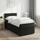 vidaXL Boxspring ágy matraccal fejtámlával Fekete 100 x 200 cm Bársony