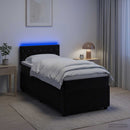 vidaXL Boxspring ágy matraccal fejtámlával Fekete 90 x 200 cm Bársony