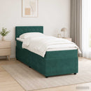 vidaXL Boxspring ágy matraccal Sötétzöld 100 x 200 cm Bársony