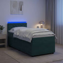 vidaXL Boxspring ágy matraccal Sötétzöld 100 x 200 cm Bársony