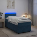 vidaXL Boxspring ágy matraccal fejtámlával Kék 100 x 200 cm Bársony