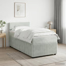 vidaXL Boxspring ágy matraccal Világosszürke 90 x 200 cm Bársony