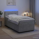 vidaXL Boxspring ágy matraccal Világosszürke 90 x 190 cm Bársony