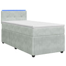 vidaXL Boxspring ágy matraccal Világosszürke 80 x 200 cm Bársony