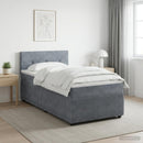 vidaXL Boxspring ágy matraccal és LED-del Sötétszürke 90 x 190 cm