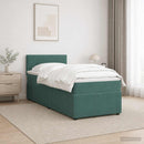 vidaXL Boxspring ágy matraccal Sötétzöld 90 x 190 cm Bársony