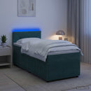 vidaXL Boxspring ágy matraccal Sötétzöld 90 x 190 cm Bársony