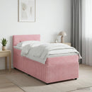 vidaXL Boxspring ágy matraccal Rózsaszín 90 x 200 cm Bársony