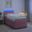 vidaXL Boxspring ágy matraccal Rózsaszín 90 x 190 cm Bársony