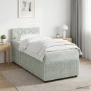 vidaXL Boxspring ágy matraccal és LED-del Világosszürke 90 x 190 cm
