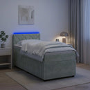 vidaXL Boxspring ágy matraccal Világosszürke 90 x 190 cm Bársony