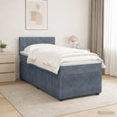 vidaXL Boxspring ágy matraccal Sötétszürke 90 x 200 cm Bársony