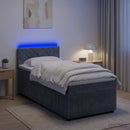 vidaXL Boxspring ágy matraccal és LED-del Sötétszürke 90 x 190 cm