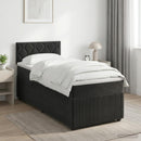 vidaXL Boxspring ágy matraccal fejtámlával Fekete 90 x 200 cm Bársony
