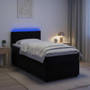 vidaXL Boxspring ágy matraccal fejtámlával Fekete 100 x 200 cm Bársony