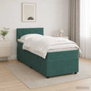 vidaXL Boxspring ágy matraccal Sötétzöld 90 x 200 cm Bársony