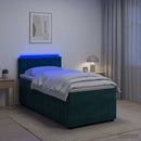 vidaXL Boxspring ágy matraccal Sötétzöld 90 x 200 cm Bársony