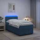 vidaXL Boxspring ágy matraccal fejtámlával Kék 100 x 200 cm Bársony