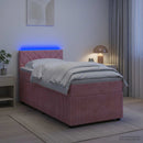 vidaXL Boxspring ágy matraccal Rózsaszín 90 x 190 cm Bársony