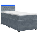 vidaXL Boxspring ágy matraccal Sötétszürke 90 x 190 cm Bársony
