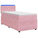 vidaXL Boxspring ágy matraccal Rózsaszín 90 x 190 cm Bársony
